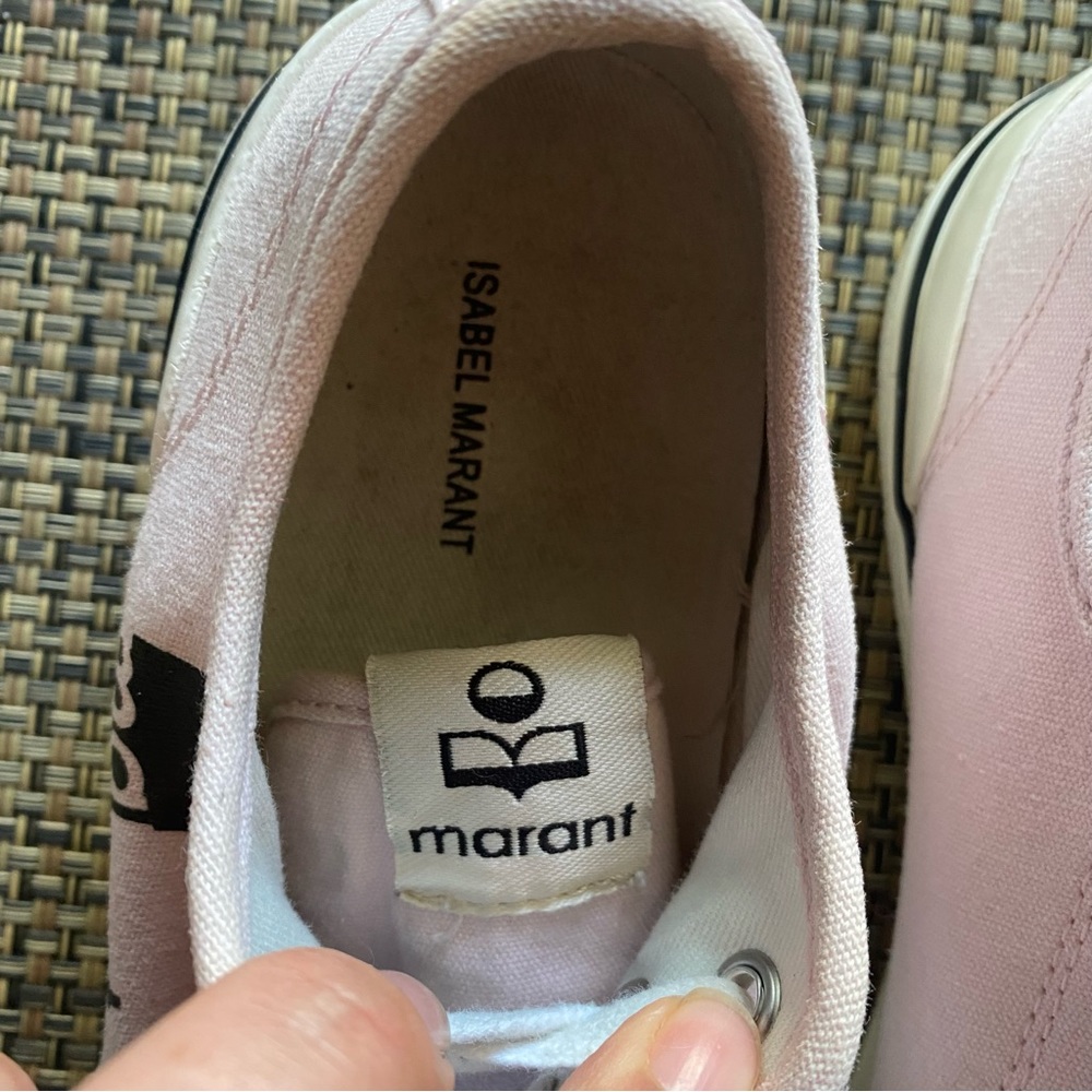 NEW Isabel Marant Pink Canvas Binkoo Low Top Sneakers - Picture 8 of 11